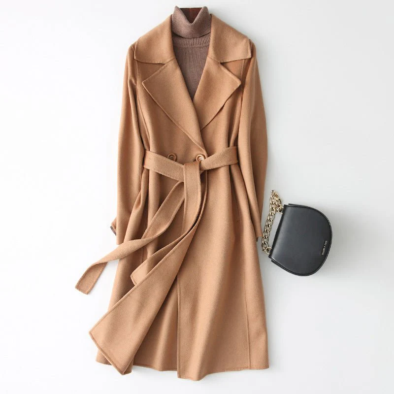 Premium Wool Long Coat – Double-Breasted Slim-Fit Wool Jacket | 2025 Elegant Commuter Style - Image 7