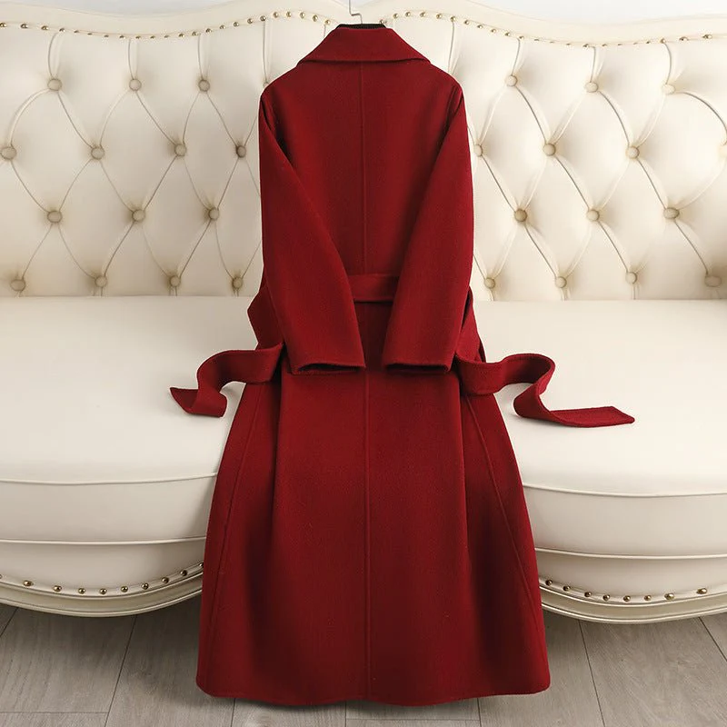 Premium Wool Long Coat – Handcrafted Slim-Fit Korean Style Hidden Button Jacket | Autumn 2025 Collection - Image 2