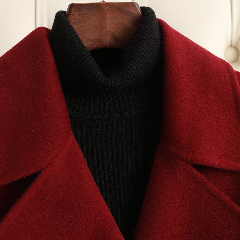Premium Wool Long Coat – Handcrafted Slim-Fit Korean Style Hidden Button Jacket | Autumn 2025 Collection - Image 3