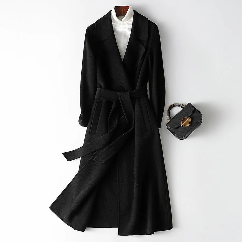 Premium Wool Long Coat – Handcrafted Slim-Fit Korean Style Hidden Button Jacket | Autumn 2025 Collection - Image 7