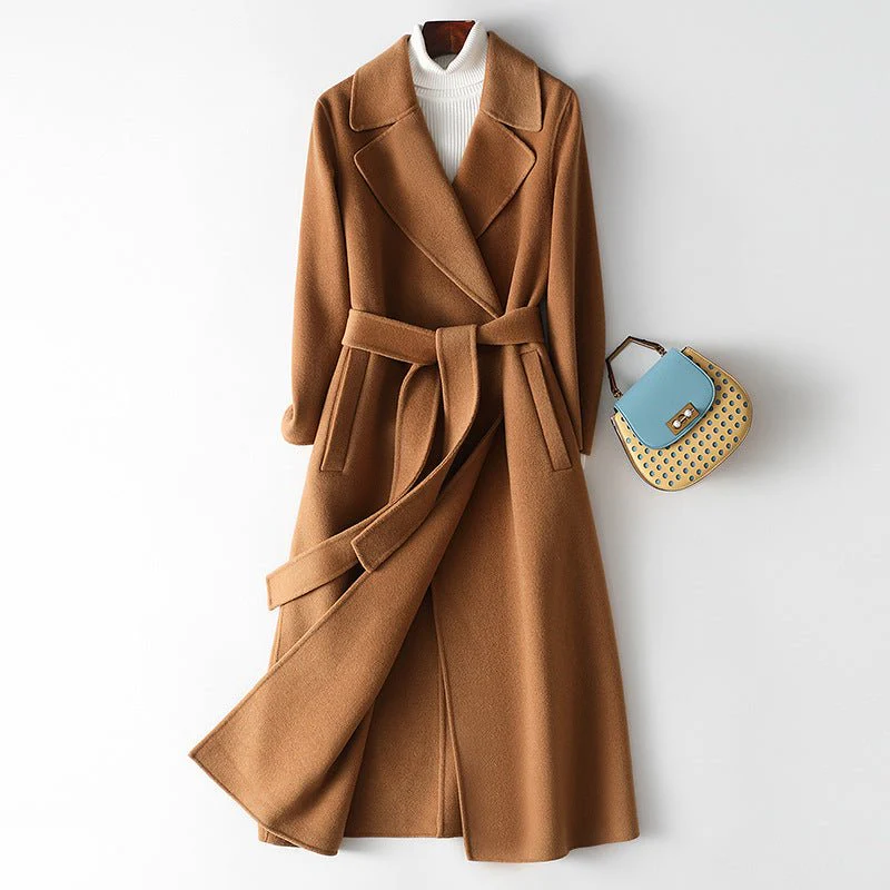 Premium Wool Long Coat – Handcrafted Slim-Fit Korean Style Hidden Button Jacket | Autumn 2025 Collection - Image 8