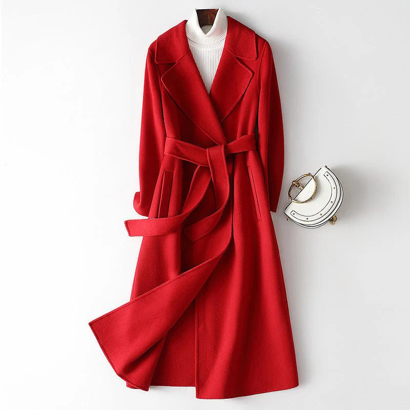 Premium Wool Long Coat – Handcrafted Slim-Fit Korean Style Hidden Button Jacket | Autumn 2025 Collection - Image 9