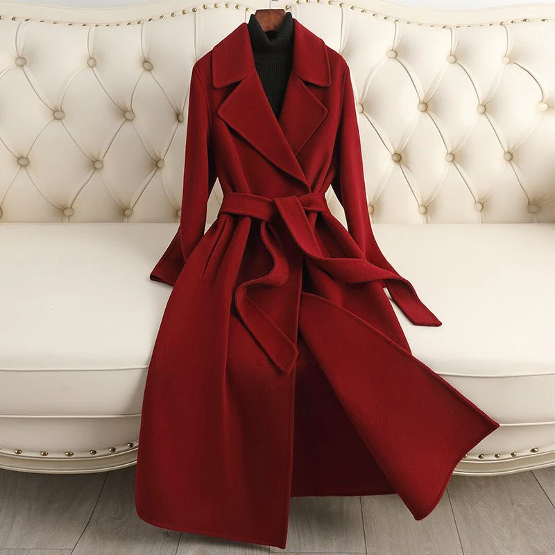 Premium Wool Long Coat – Handcrafted Slim-Fit Korean Style Hidden Button Jacket | Autumn 2025 Collection FD