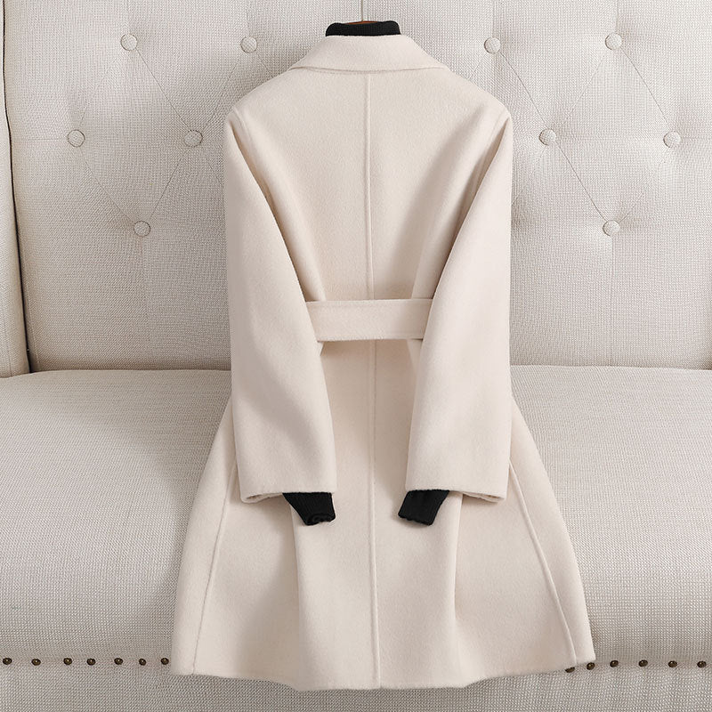 Premium Wool Mid-Length Coat – Handmade Belted Urban Style Slim Fit Jacket | 100% Wool Summer 2025 Collection - Image 2