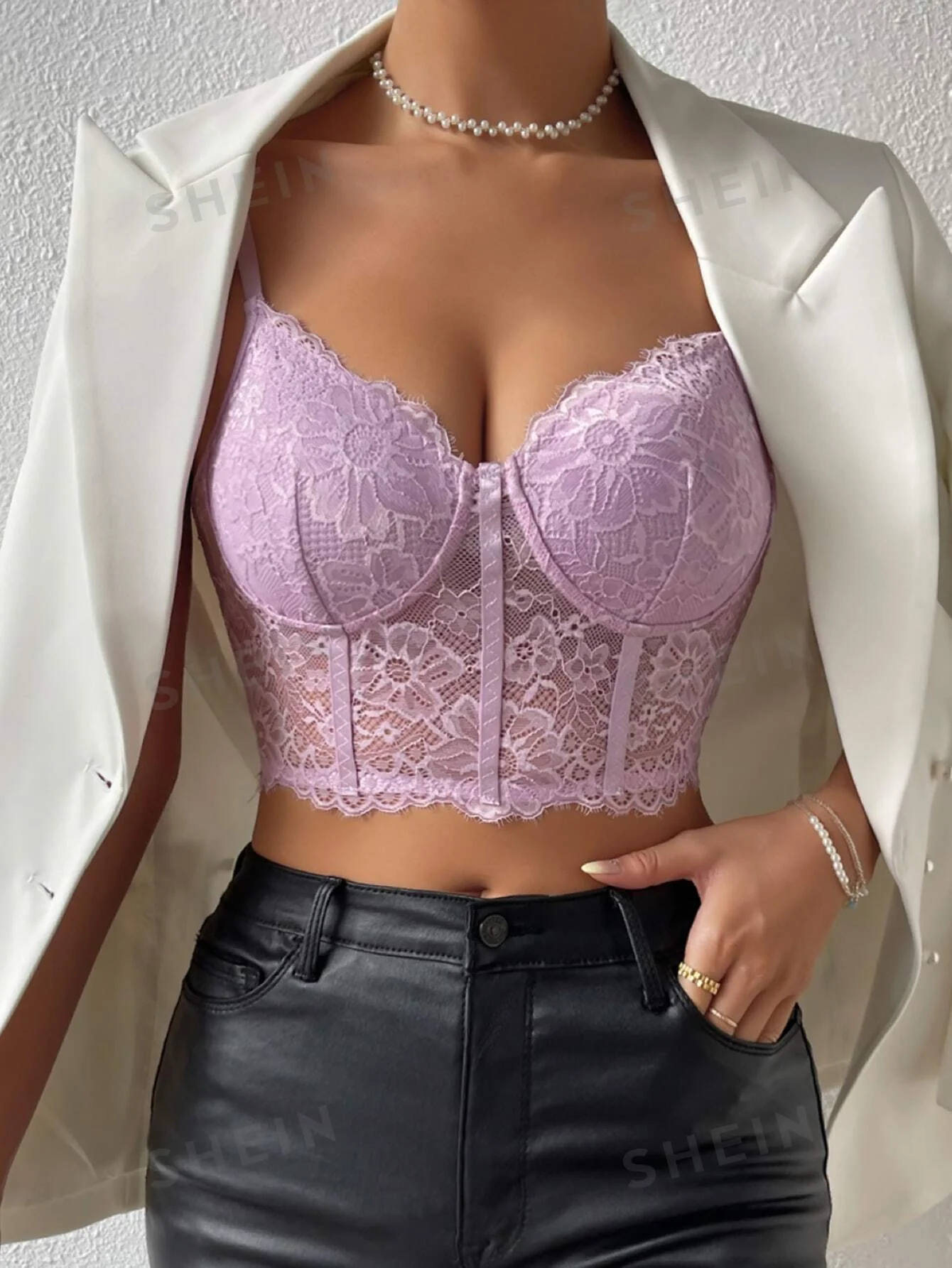 Privé Lace Bustier Crop Cami Top - Image 13