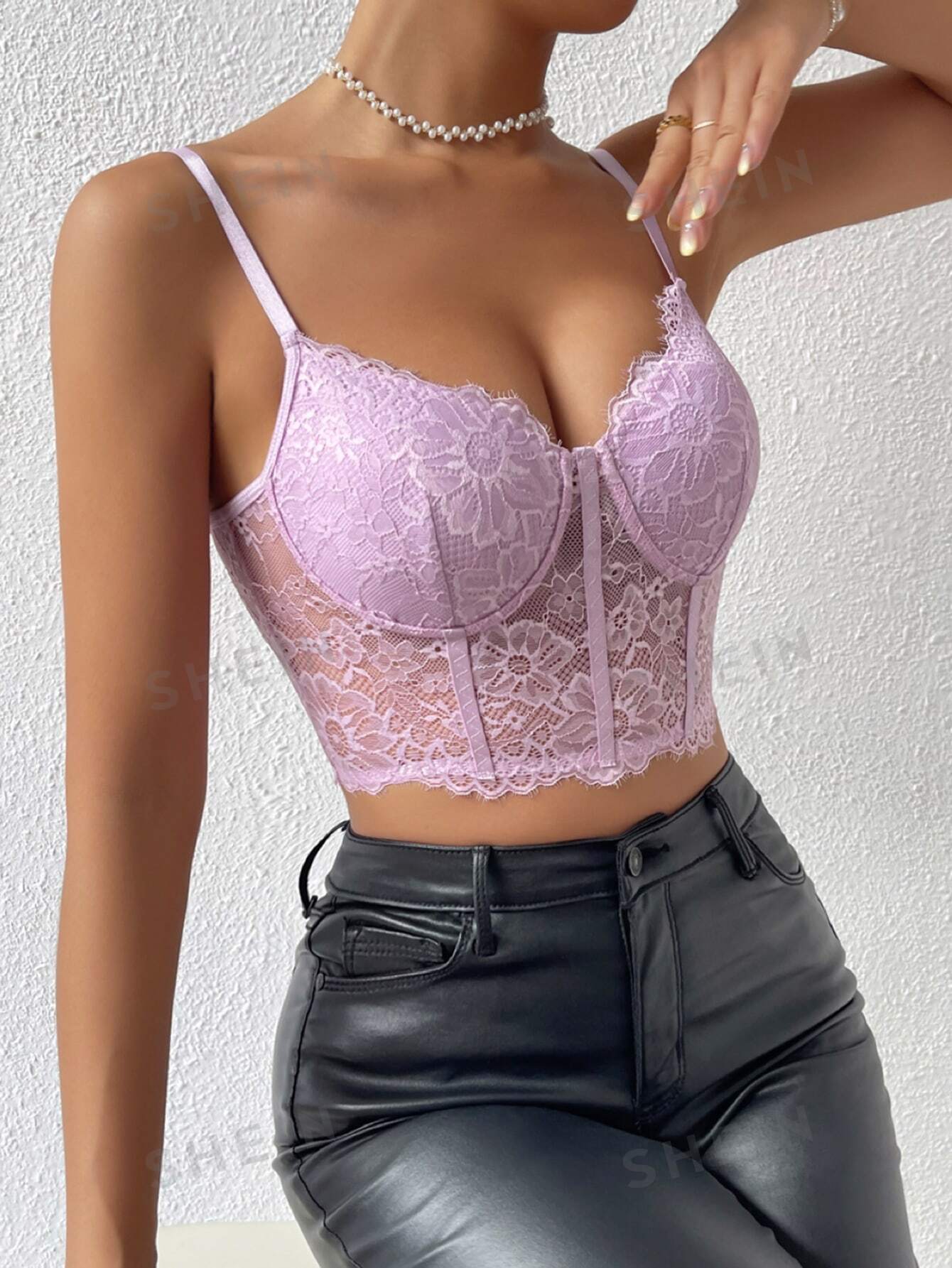 Privé Lace Bustier Crop Cami Top - Image 15