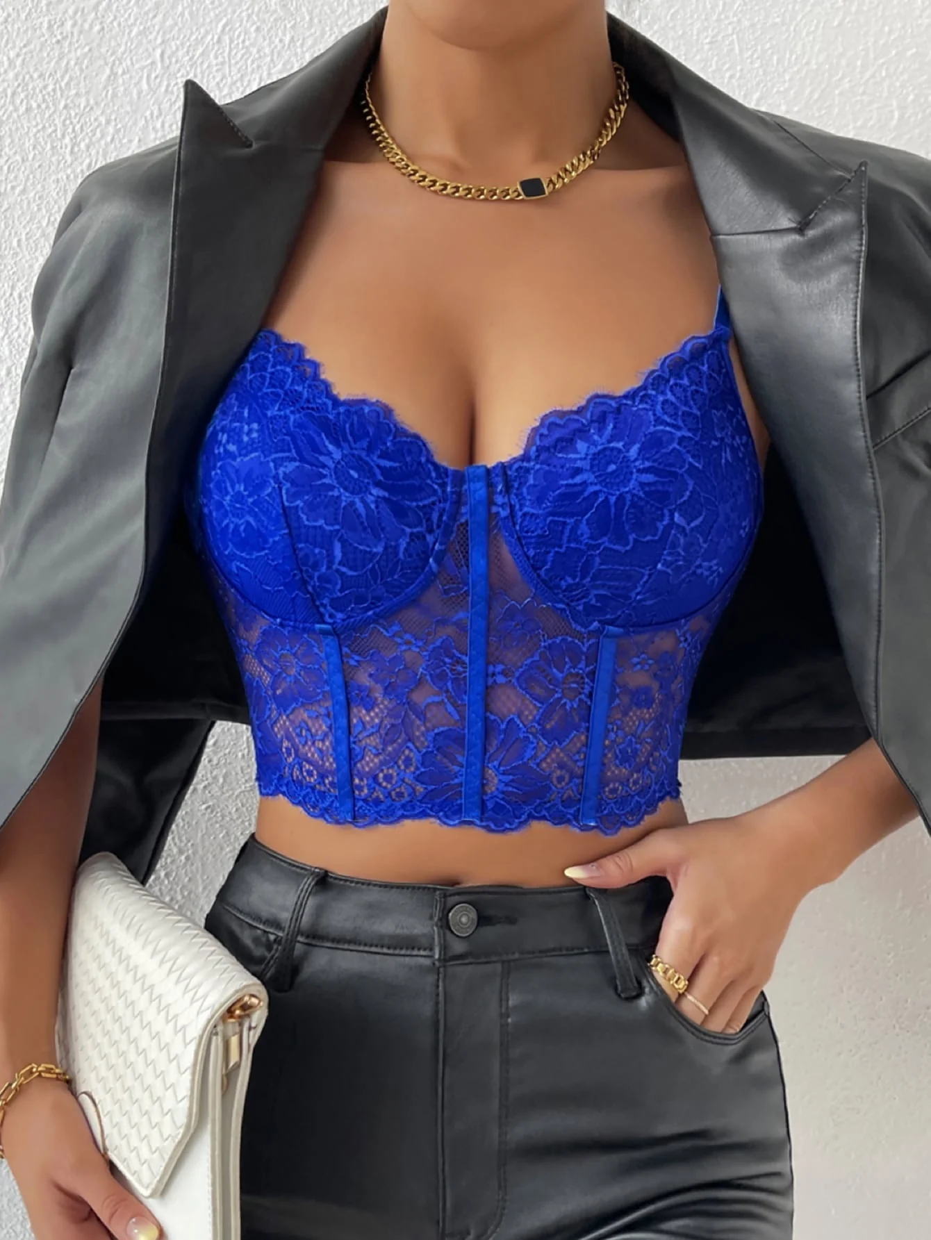 Privé Lace Bustier Crop Cami Top - Image 4