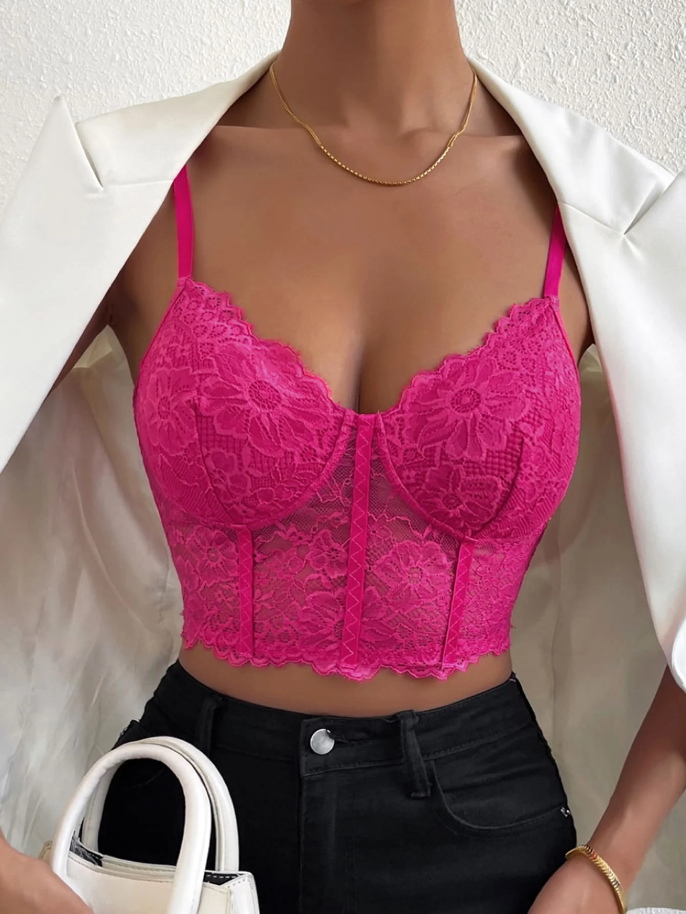 Privé Lace Bustier Crop Cami Top - Image 6
