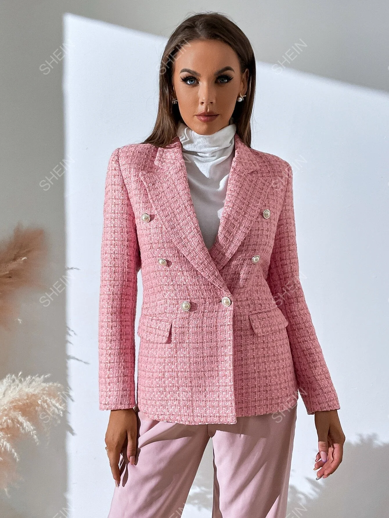 Privé Plaid Print Double Breasted Blazer Workwear FD - Image 6