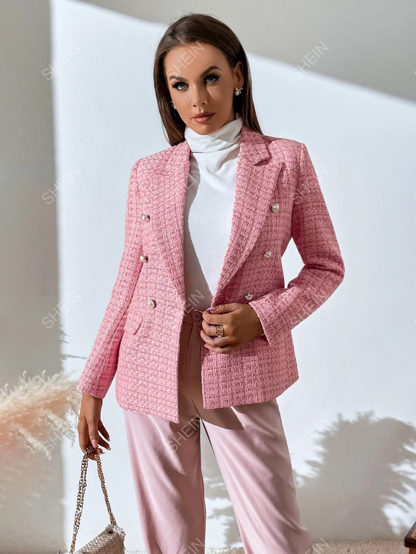 Privé Plaid Print Double Breasted Blazer Workwear FD - Image 7