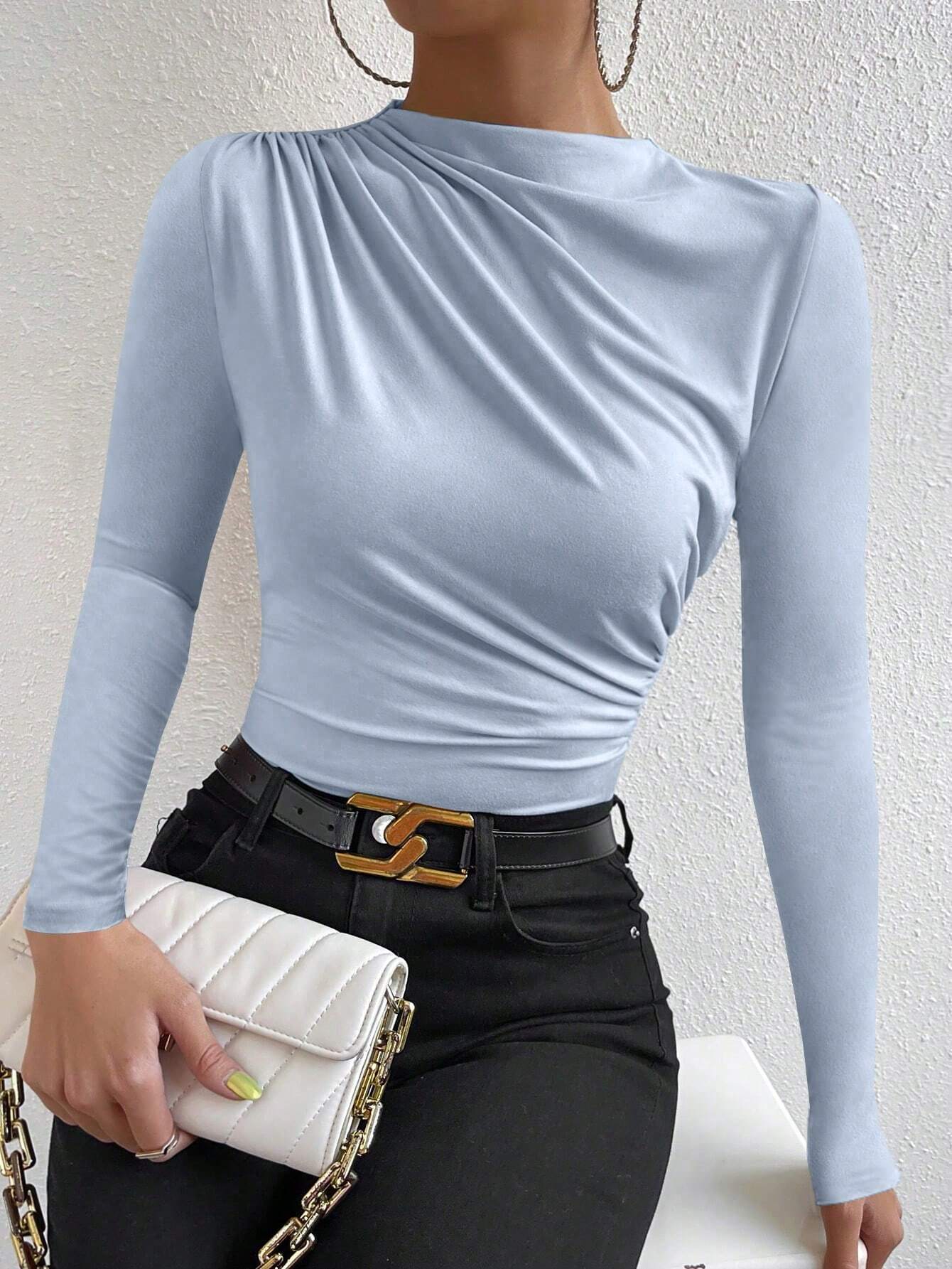 Privé Two Tone Ruched Tee FD - Image 15
