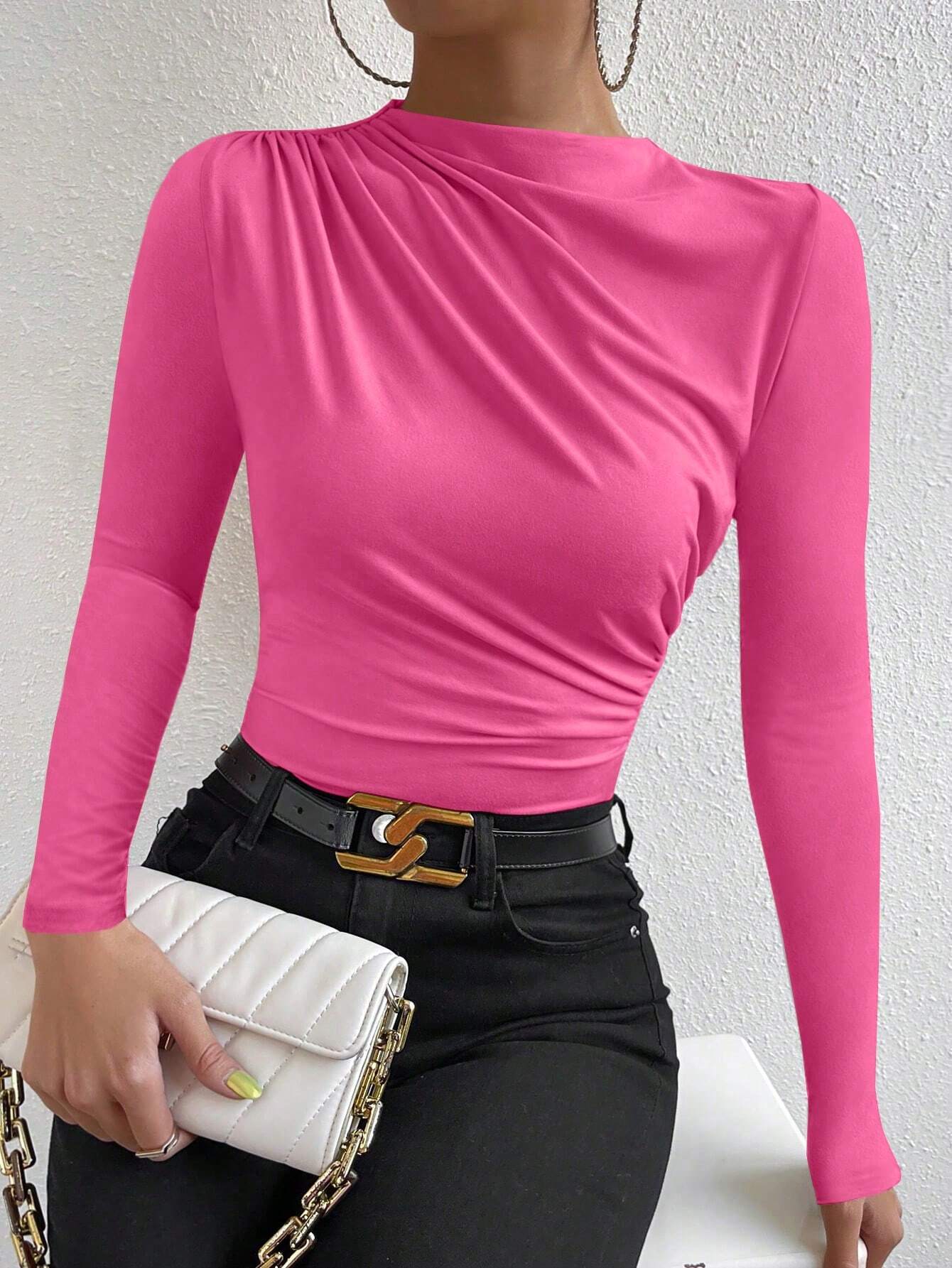 Privé Two Tone Ruched Tee FD - Image 17