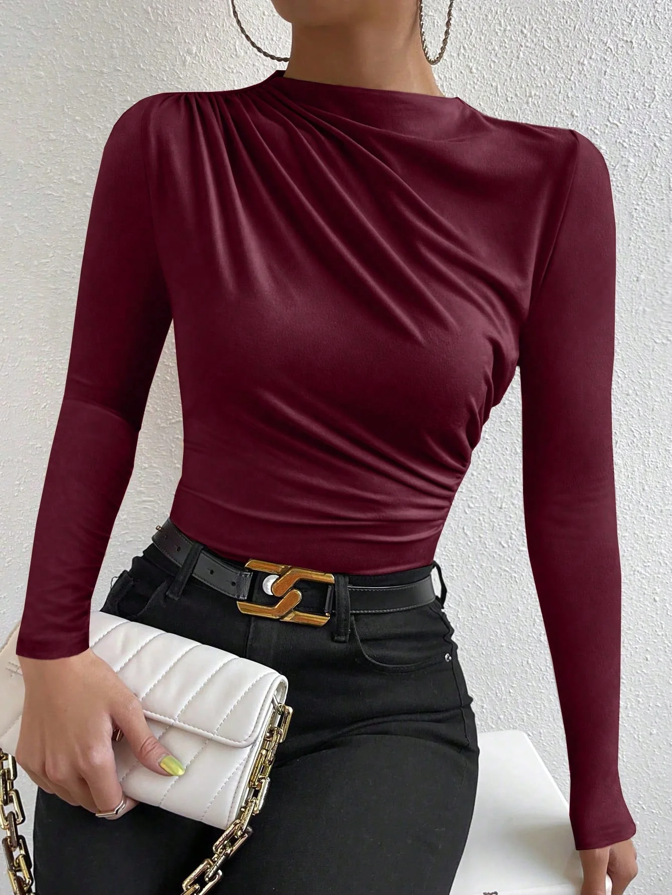 Privé Two Tone Ruched Tee FD - Image 6
