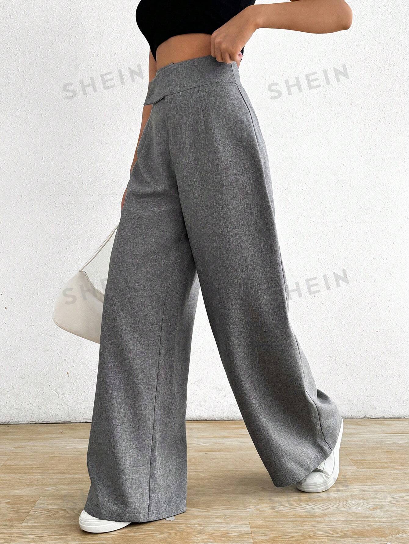 Privé Women's Casual Asymmetrical High Waisted Wide Leg Pants - Image 9