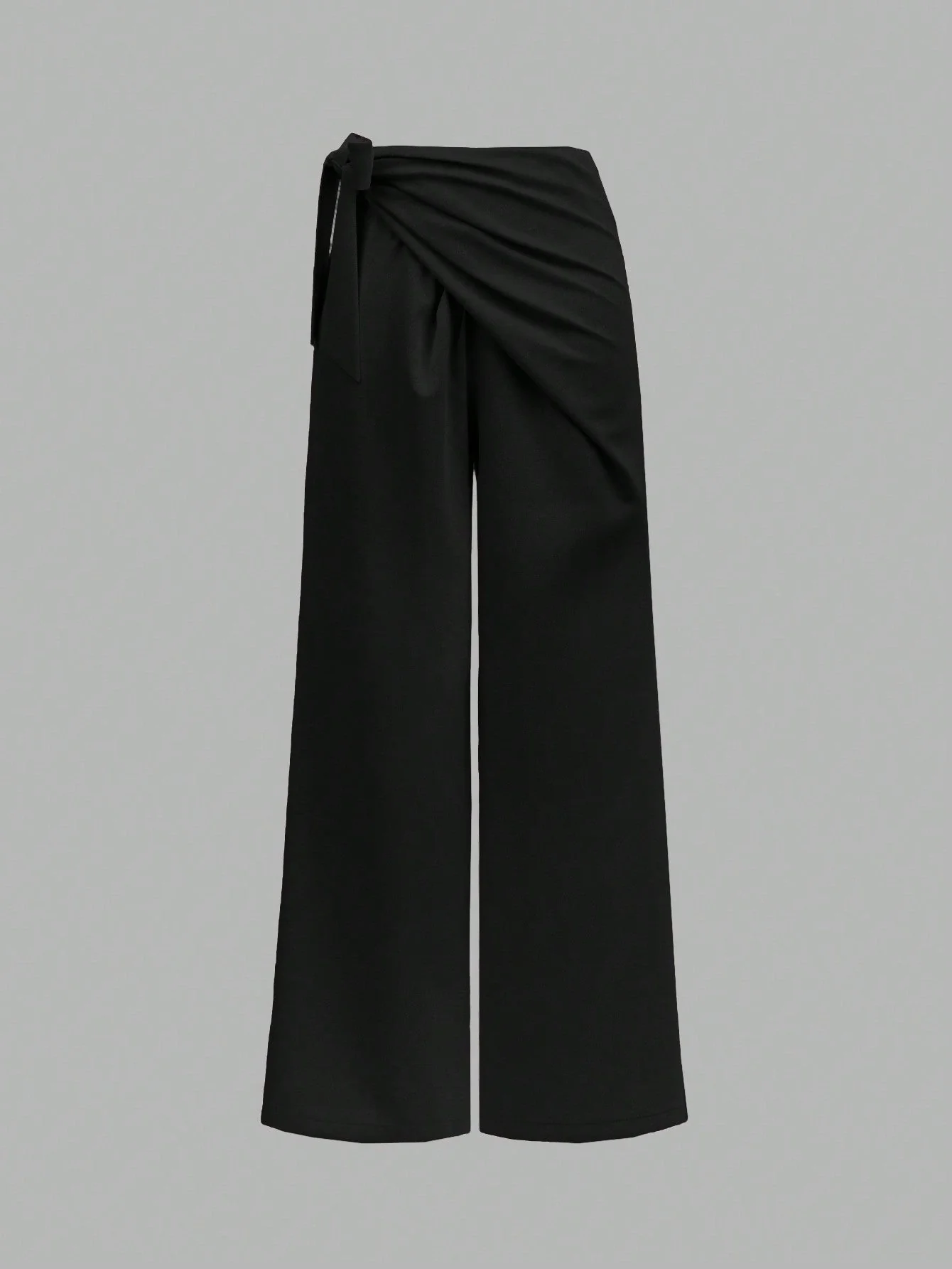 Privé Women's Khaki Linen-Like Belted High Waist Wide Leg Pants - Image 4