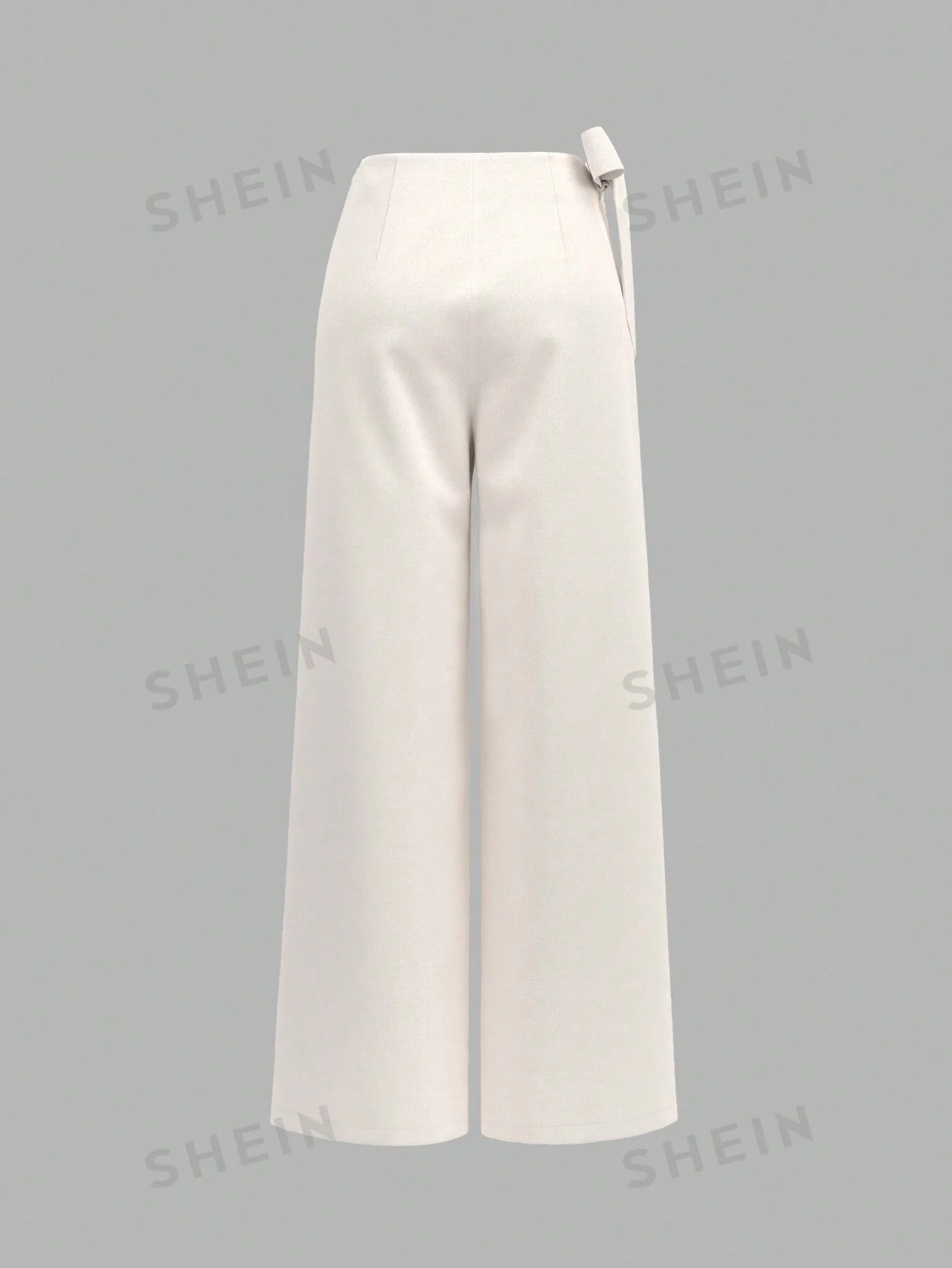 Privé Women's Khaki Linen-Like Belted High Waist Wide Leg Pants - Image 7