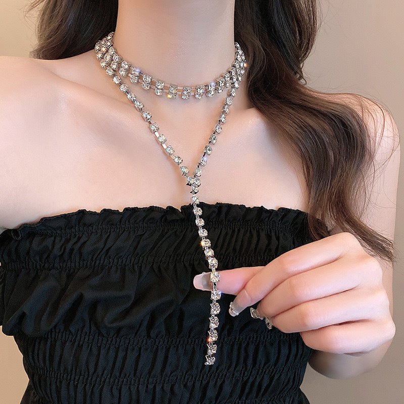 Pure desire fashion diamond tassel chest chain (FD) - Image 11