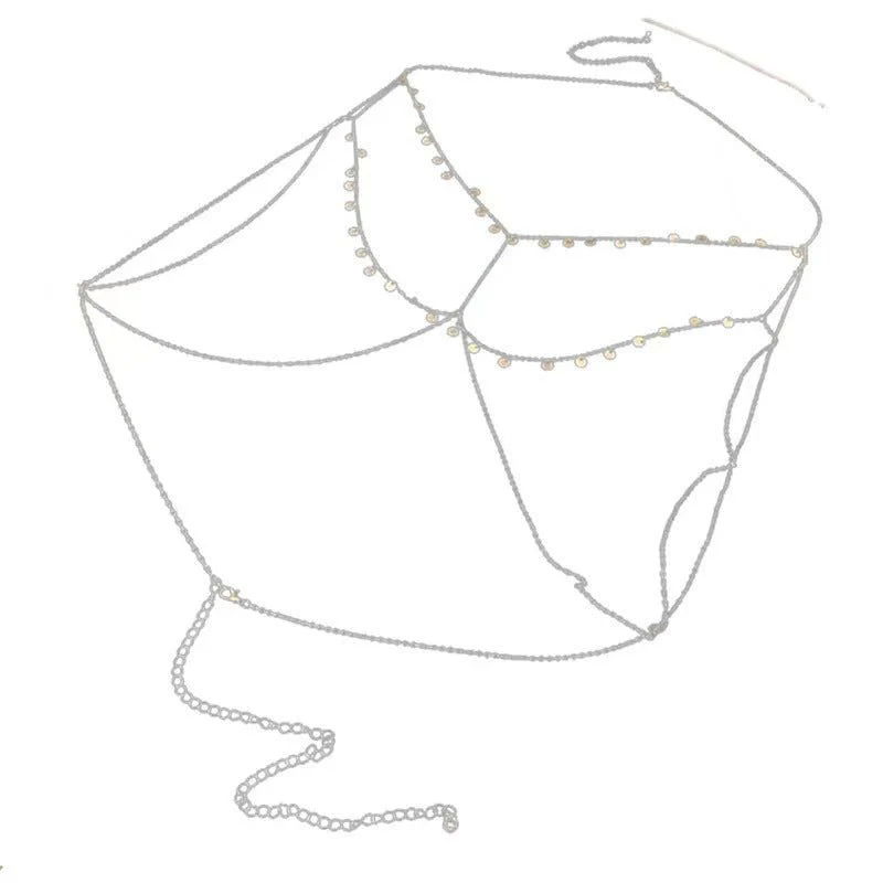 Pure desire style sxy metal body chain clavicle chain ins light luxury chest chain (FD) - Image 6