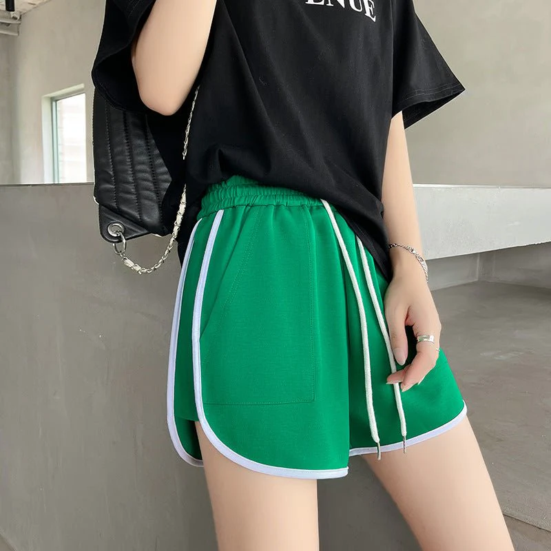 [Quality hemming] Green shorts women's summer casual wear wide-leg pants women's pants tail goods wholesale three-point hot pants - Image 10