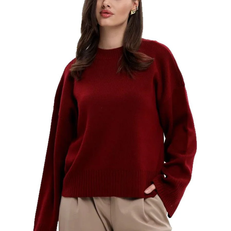 Refined Minimal | High Collar Loose Knit Sweater Imitation Wool - Image 5