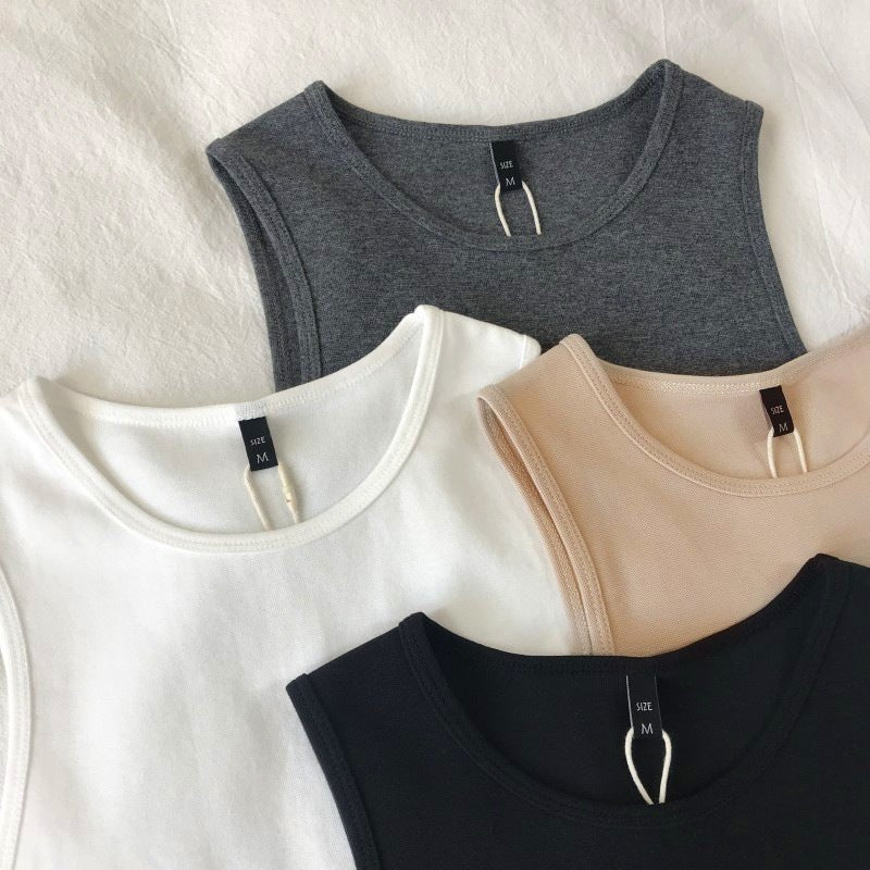 Retro AA style! Cotton high waist slim elastic slim fit short navel-exposing vest sleeveless bottoming female summer versatile - Image 10
