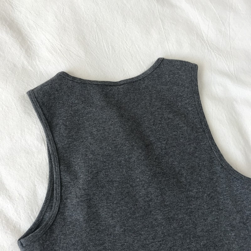 Retro AA style! Cotton high waist slim elastic slim fit short navel-exposing vest sleeveless bottoming female summer versatile - Image 17