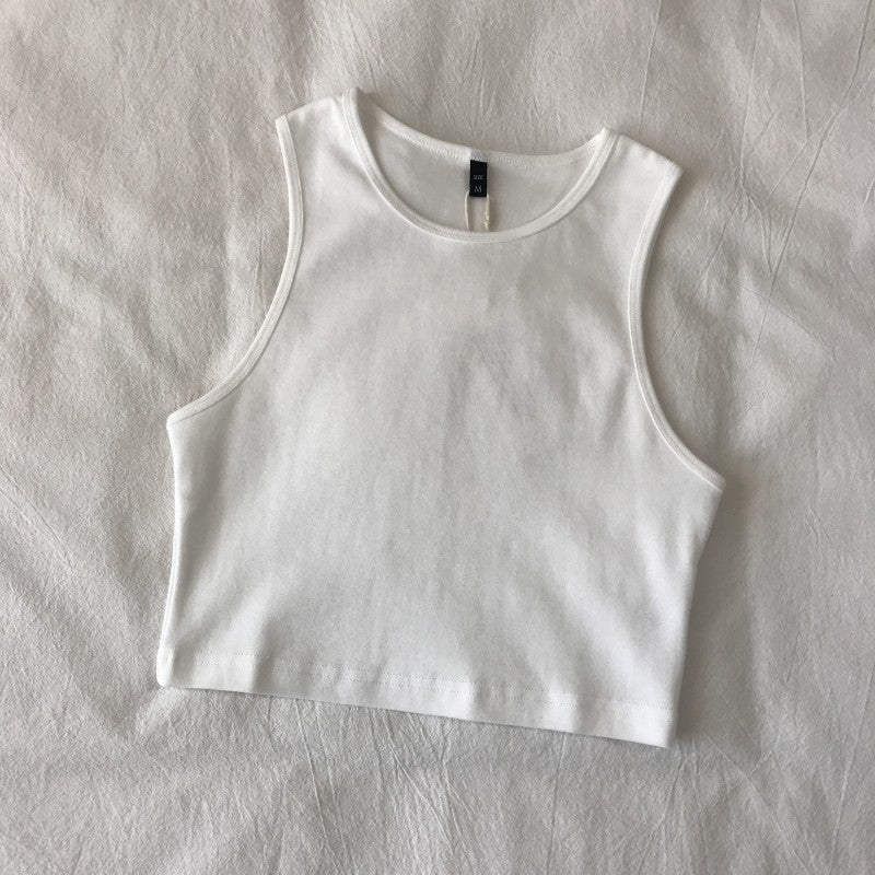 Retro AA style! High Quality Cotton high waist slim elastic tank top - Image 25