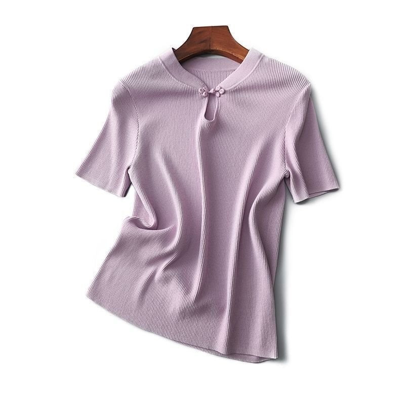 Retro Button-Collar Core-Spun Yarn T-Shirt | Summer 2025 Collection - Image 5