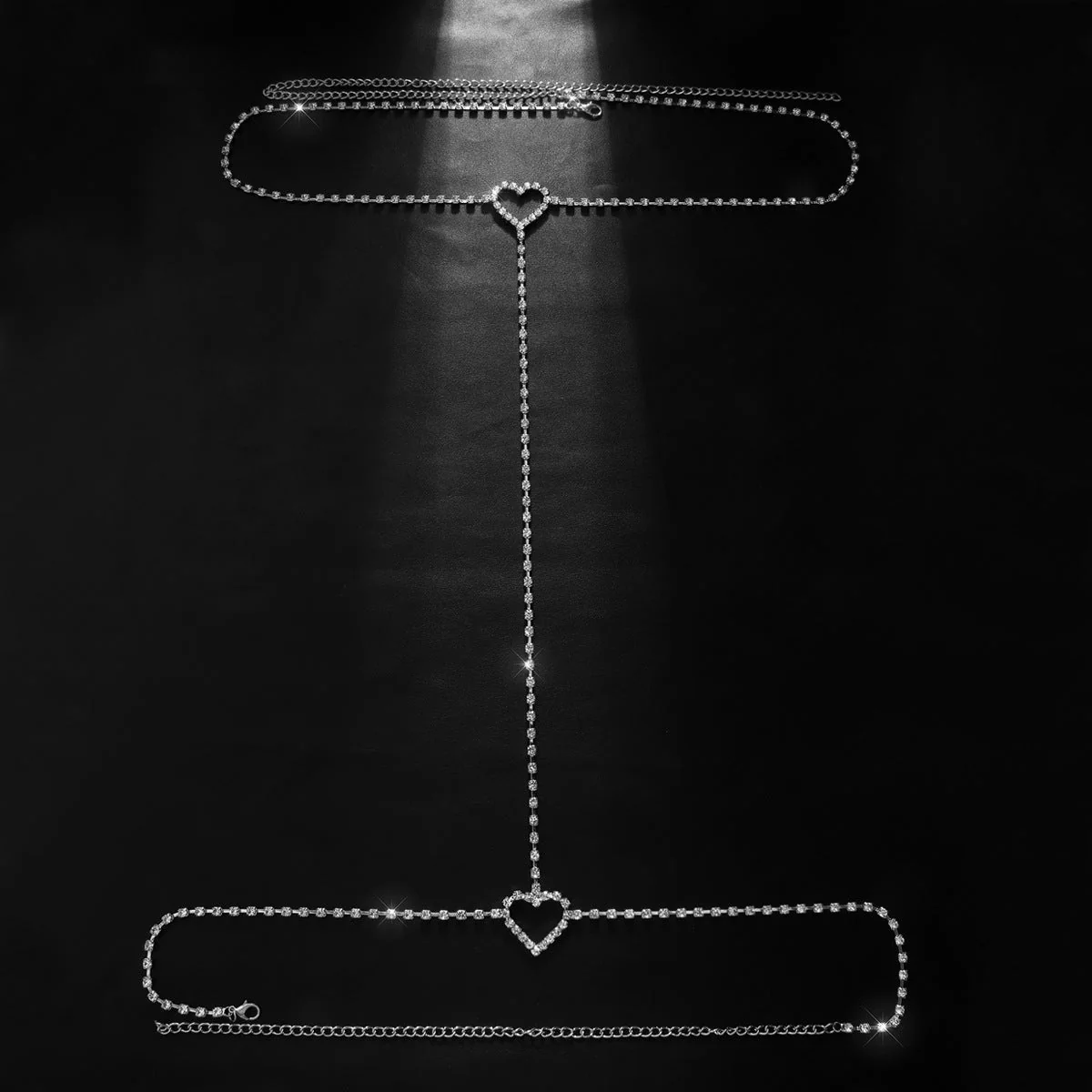 Rhinestone heart leg chain - Image 2