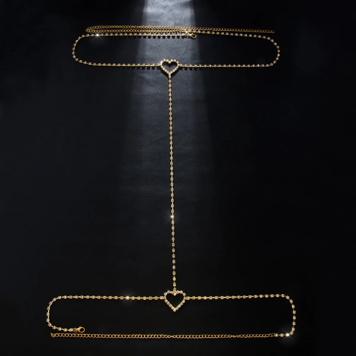 Rhinestone heart leg chain - Image 3