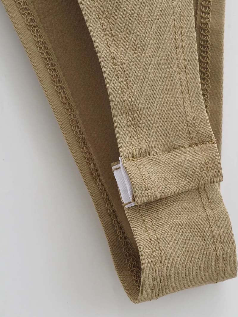 Right angle shoulder pad bodysuit summer new T-shirt solid color open crotch tight bodysuit - Image 16