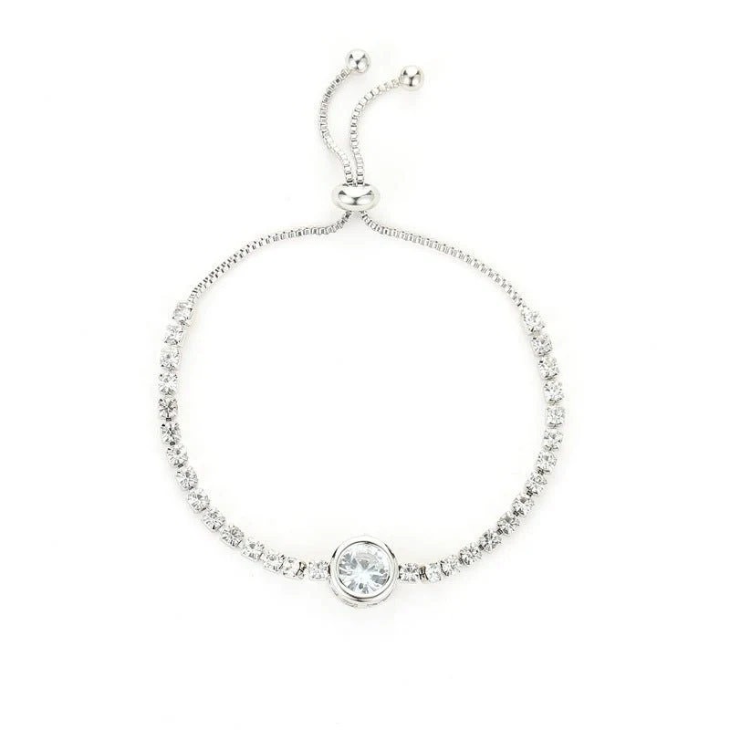 Rose gold heart zircon bracelet versatile high-end female alloy diamond ladies bracelet bracelet jewelry  FD - Image 2