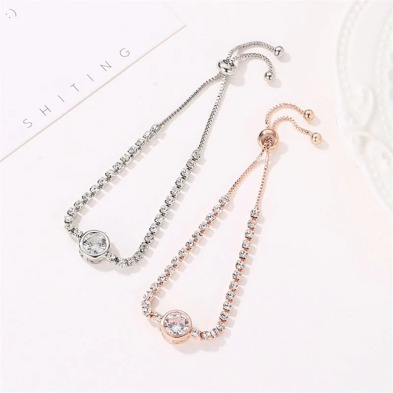 Rose gold heart zircon bracelet versatile high-end female alloy diamond ladies bracelet bracelet jewelry  FD - Image 25