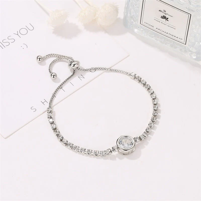 Rose gold heart zircon bracelet versatile high-end female alloy diamond ladies bracelet bracelet jewelry  FD - Image 28