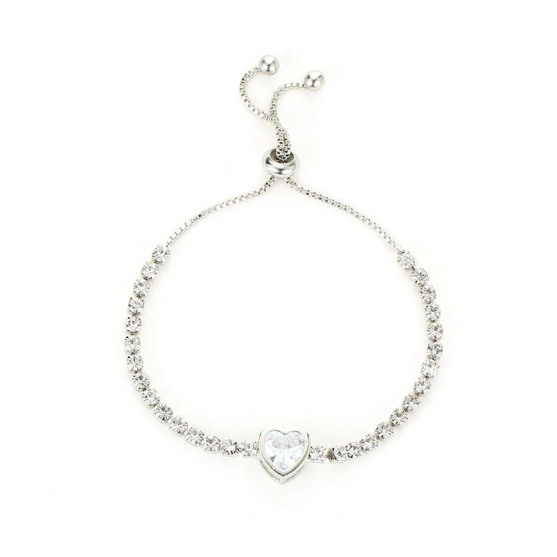 Rose gold heart zircon bracelet versatile high-end female alloy diamond ladies bracelet bracelet jewelry  FD - Image 5