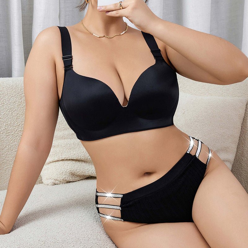 Seamless Lift | Plus Size Mid-Waist Hip Coverage Panties Black FD - Image 5
