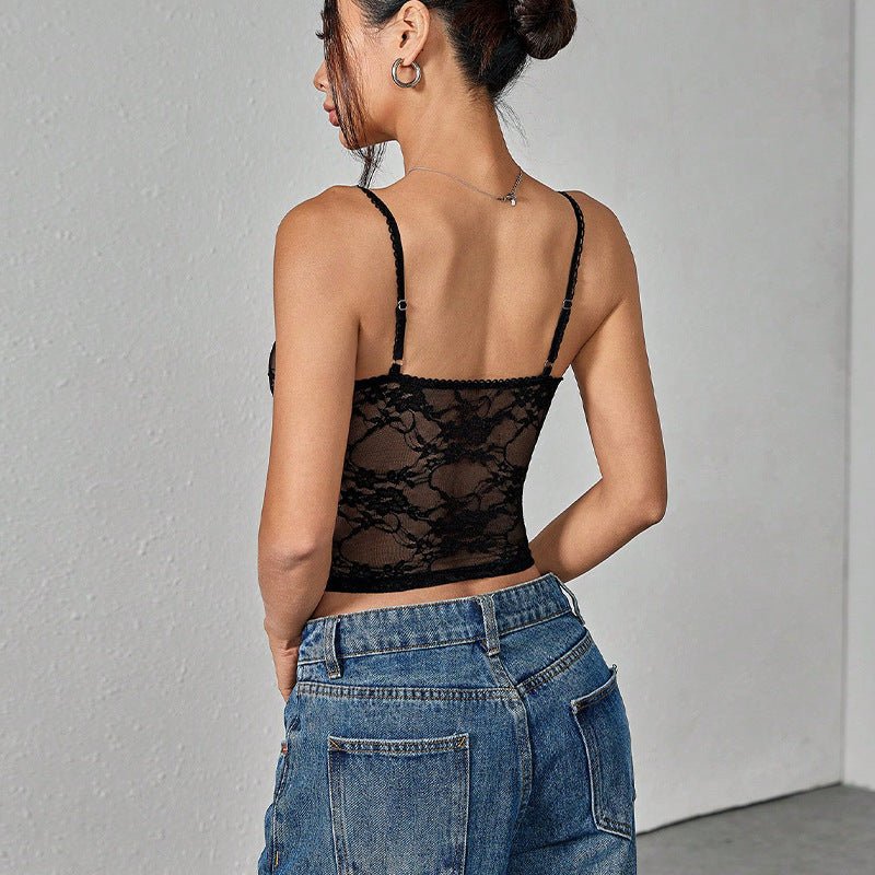 sexy lace shirt 2025 summer an and n beach suspender top hot girl small vest female - Image 3