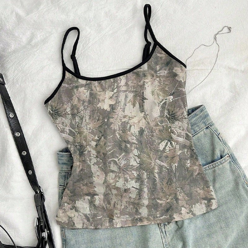sexy suspender tops for women 2025 summer retro color small vest inner wear for women