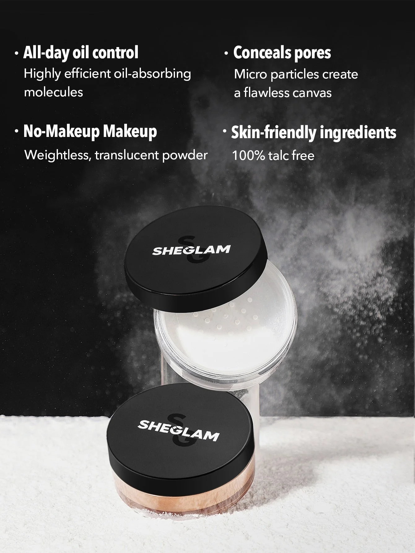 SHEGLAM Baked Glow Setting Powder-Light Pink  Oil Control Loose Setting Powder FD - Image 4
