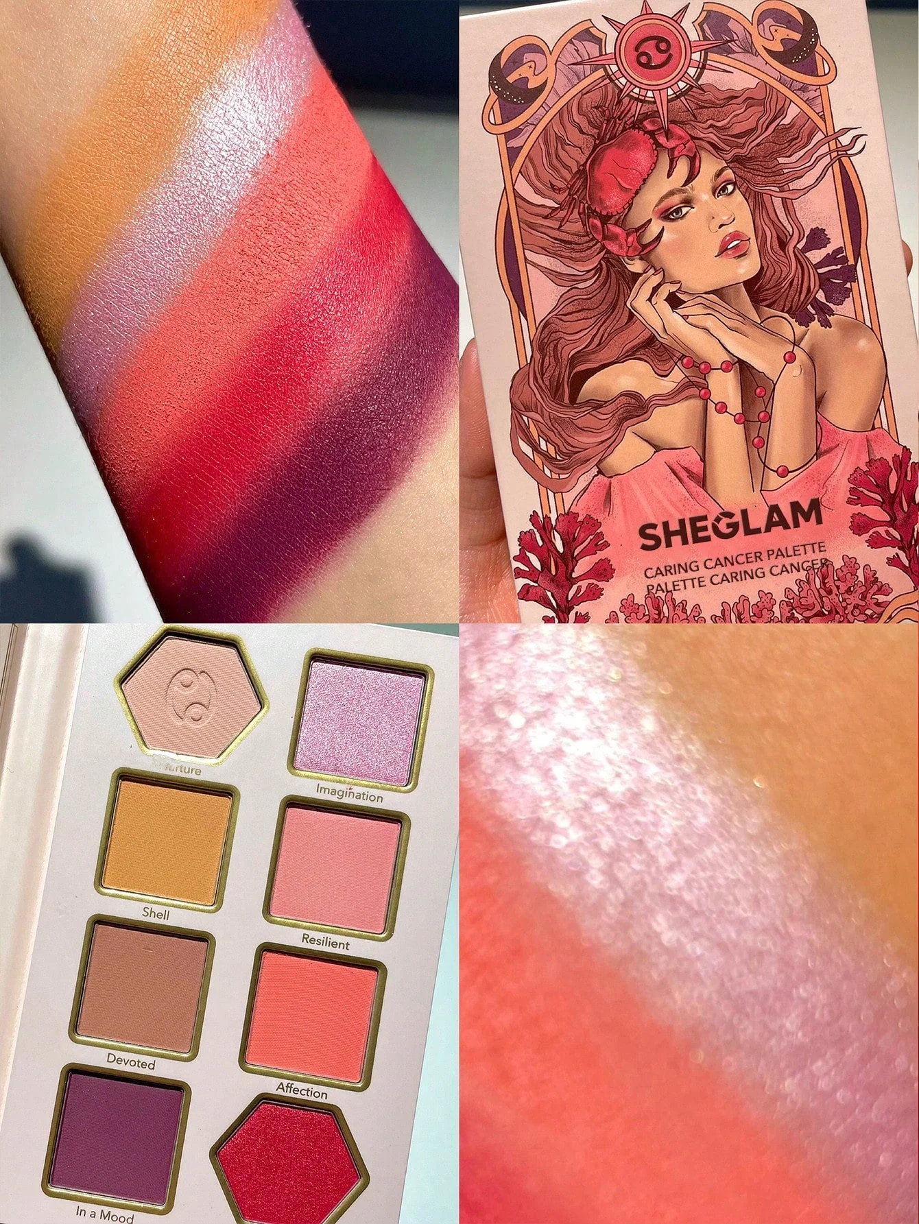SHEGLAM Caring Zodiac Palette 8-Clolor Shimmer Metallic Matte Eyeshadow Palette Pink Dark Purple High Pigment Long Wear Blendable Pro Eyeshadow - Image 8