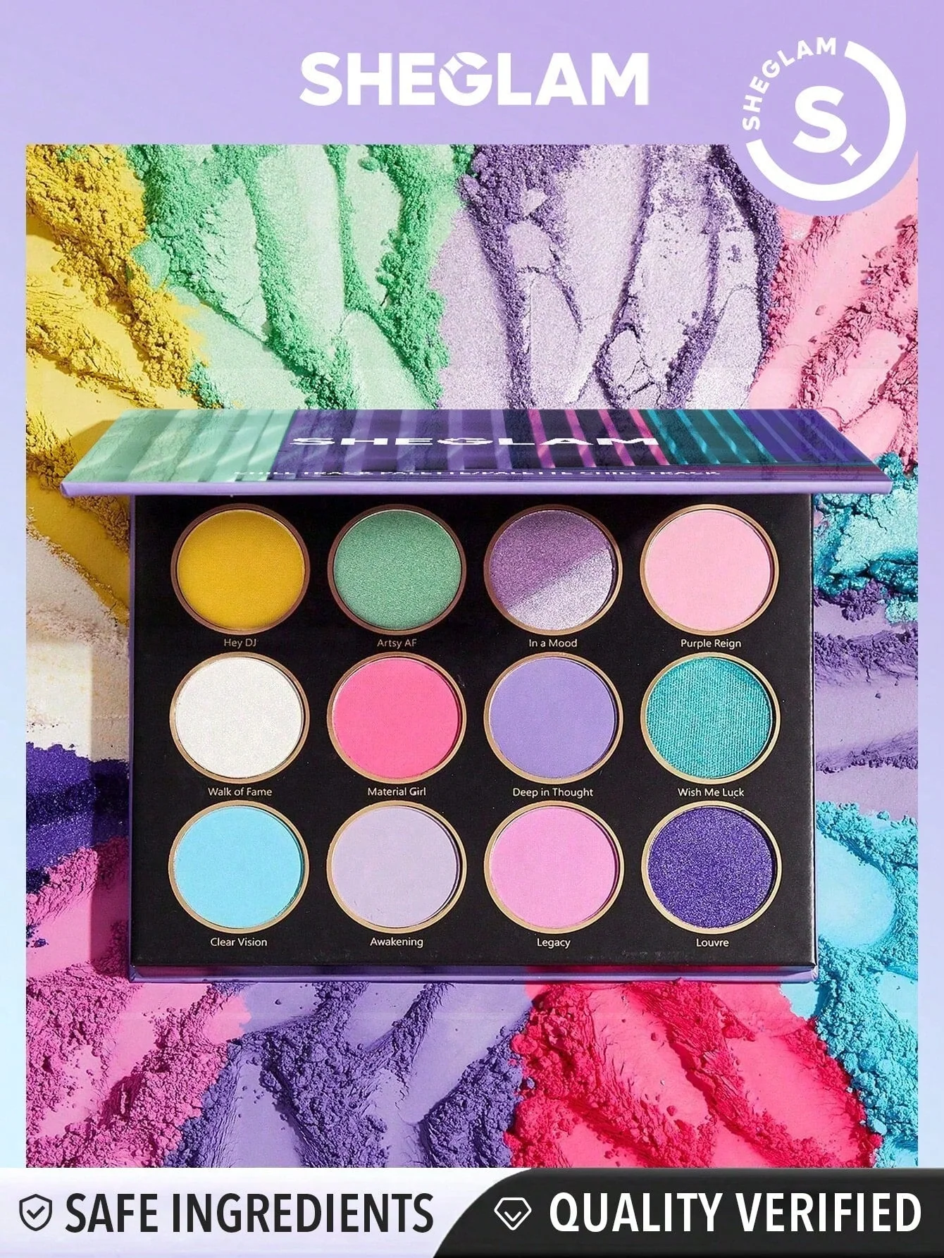 SHEGLAM Chill Track Palette 12-Clolor Shimmer Metallic Matte Eyeshadow Palette