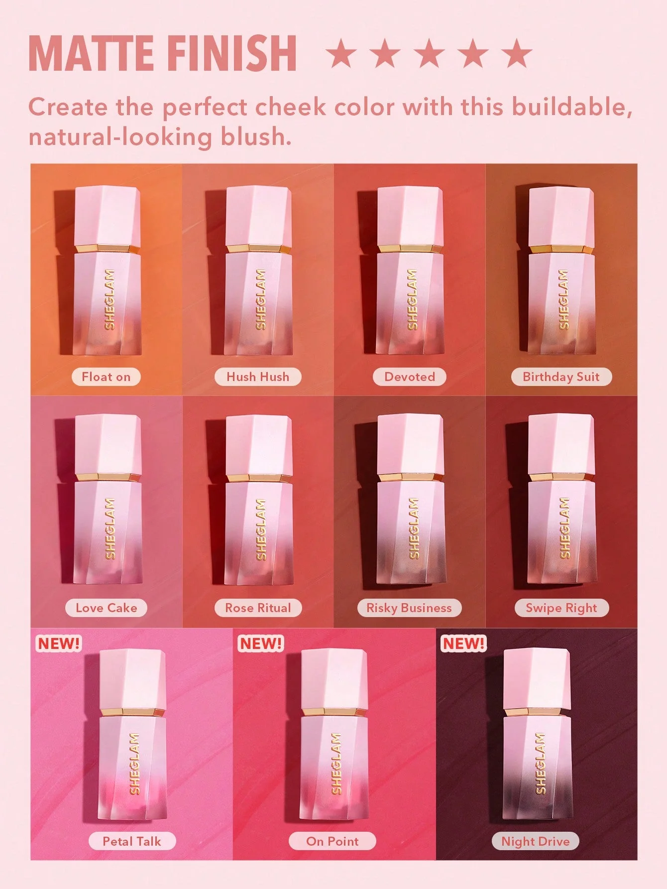 SHEGLAM Color Bloom Liquid Blush Matte Finish-Love Cake  - Image 66
