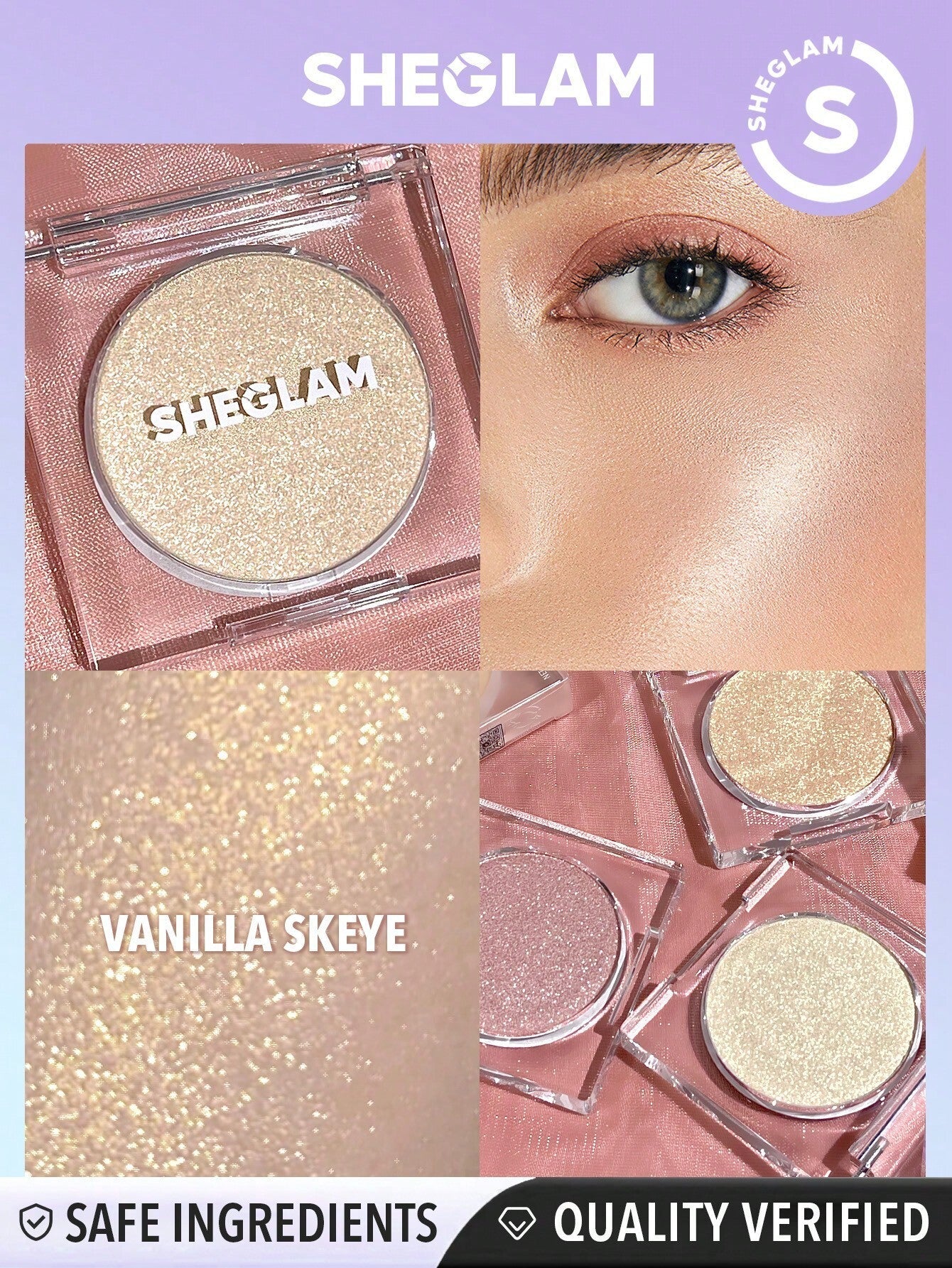 SHEGLAM Cosmic Crystal Mousse Highlighter - Highlighter Powder Shimmer Long Wear Brightening Non-Caking Pink Glow Highlighter - Image 10