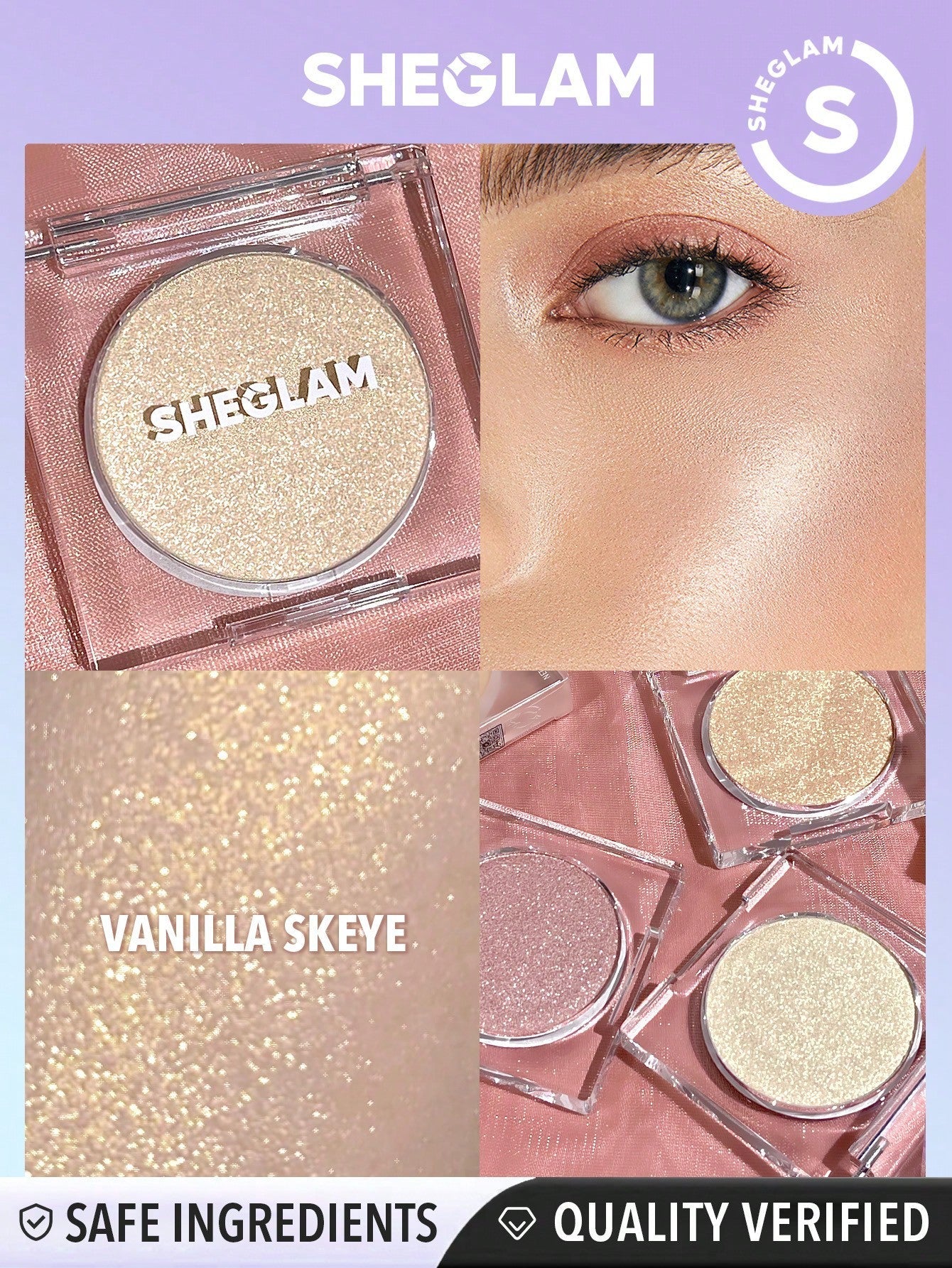 SHEGLAM Cosmic Crystal Mousse Highlighter - Highlighter Powder Shimmer Long Wear Brightening Non-Caking Pink Glow Highlighter - Image 12