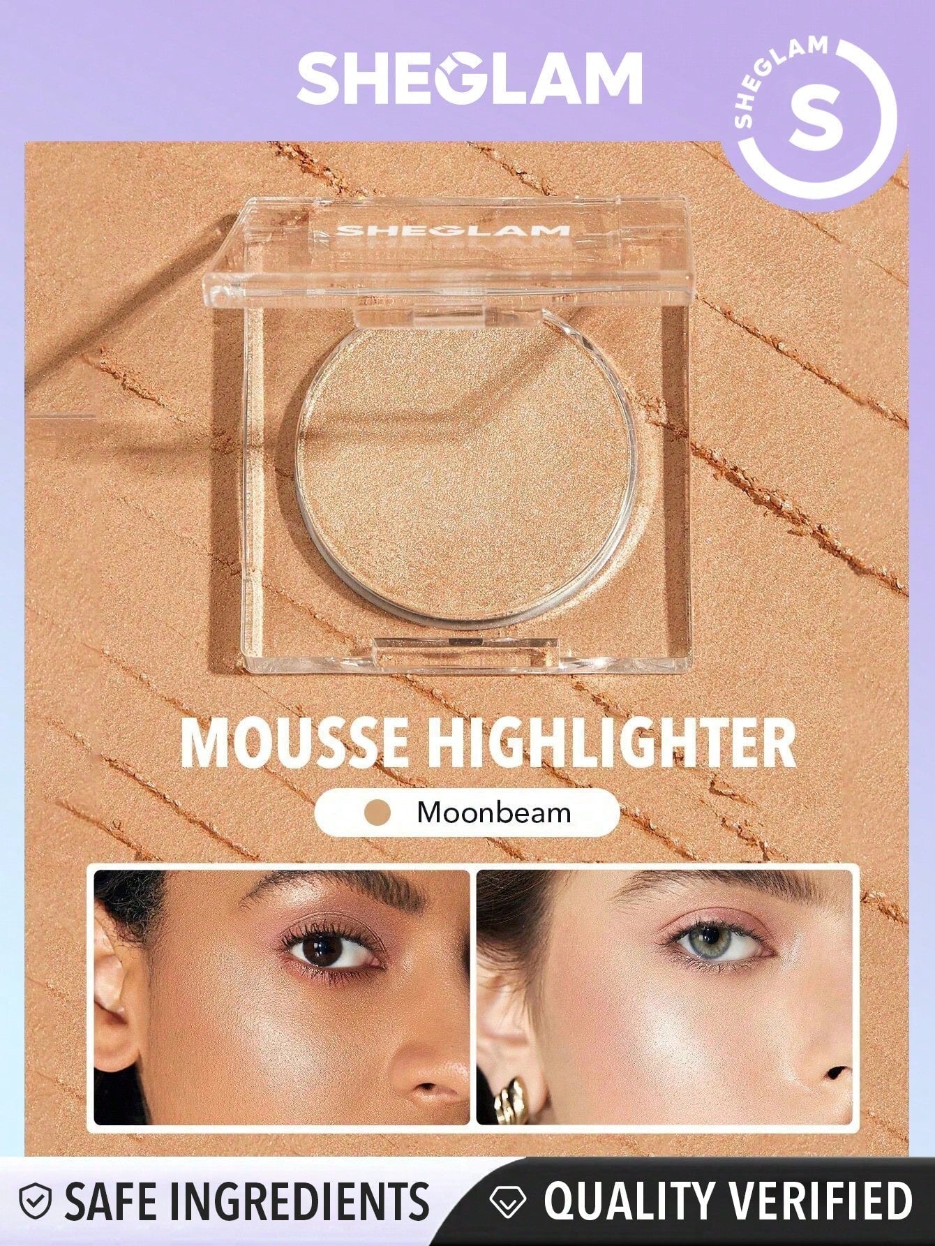 SHEGLAM Cosmic Crystal Mousse Highlighter - Highlighter Powder Shimmer Long Wear Brightening Non-Caking Pink Glow Highlighter - Image 13
