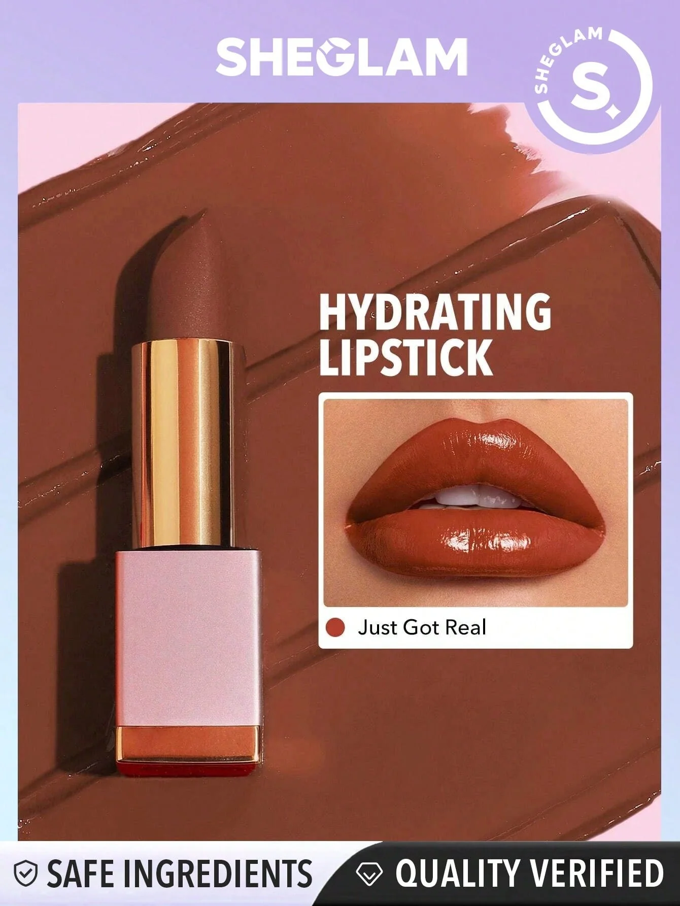 SHEGLAM Creme Allure Lipstick - Nude 8 Colors Moisturizing  Lipstick Lip Glow Nourishing Essence Hydrating Lip Care - Image 5