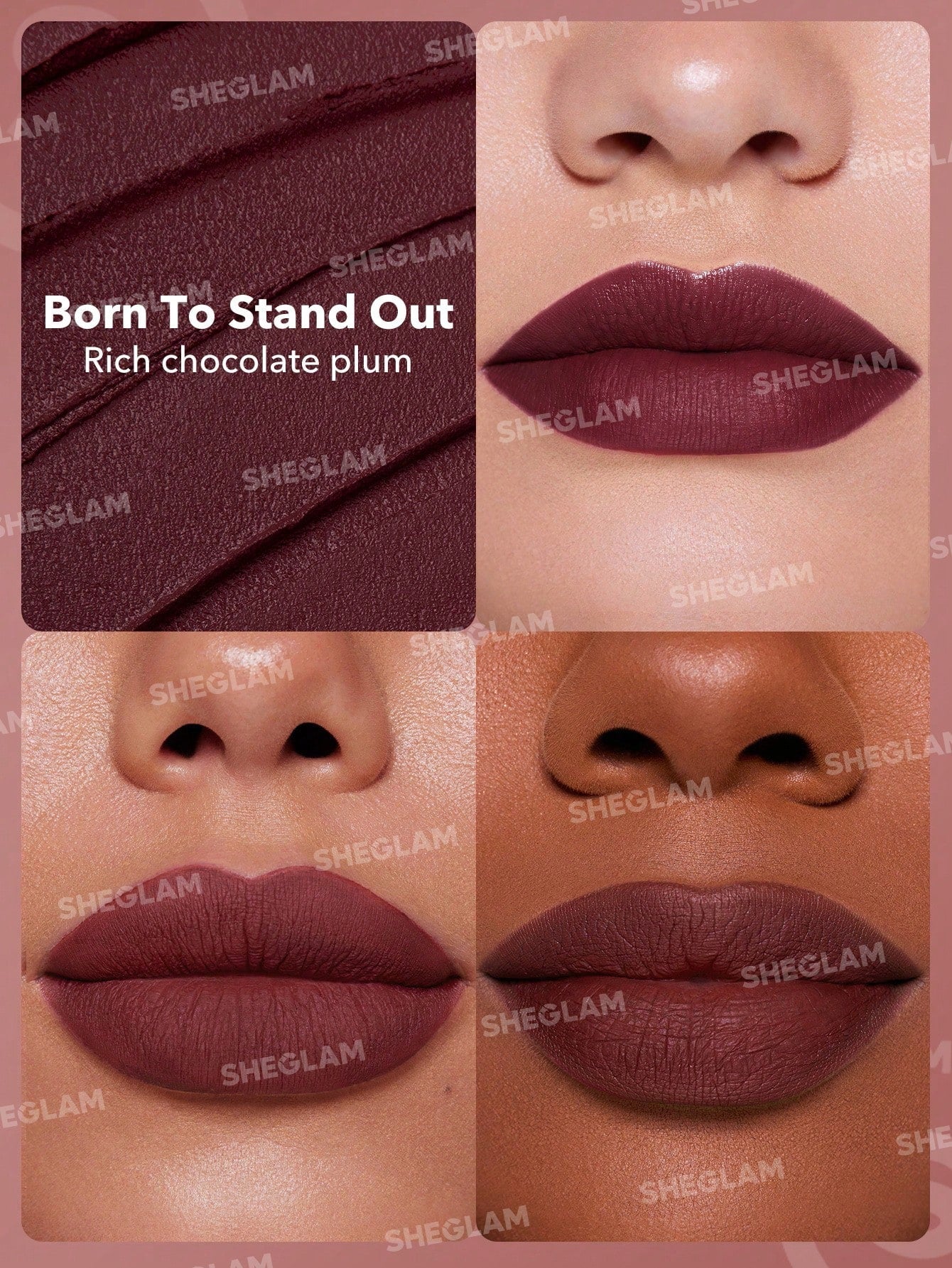 SHEGLAM Dynamatte Boom Long Lasting Matte Lipstick Brown & Purple (FD) - Image 10