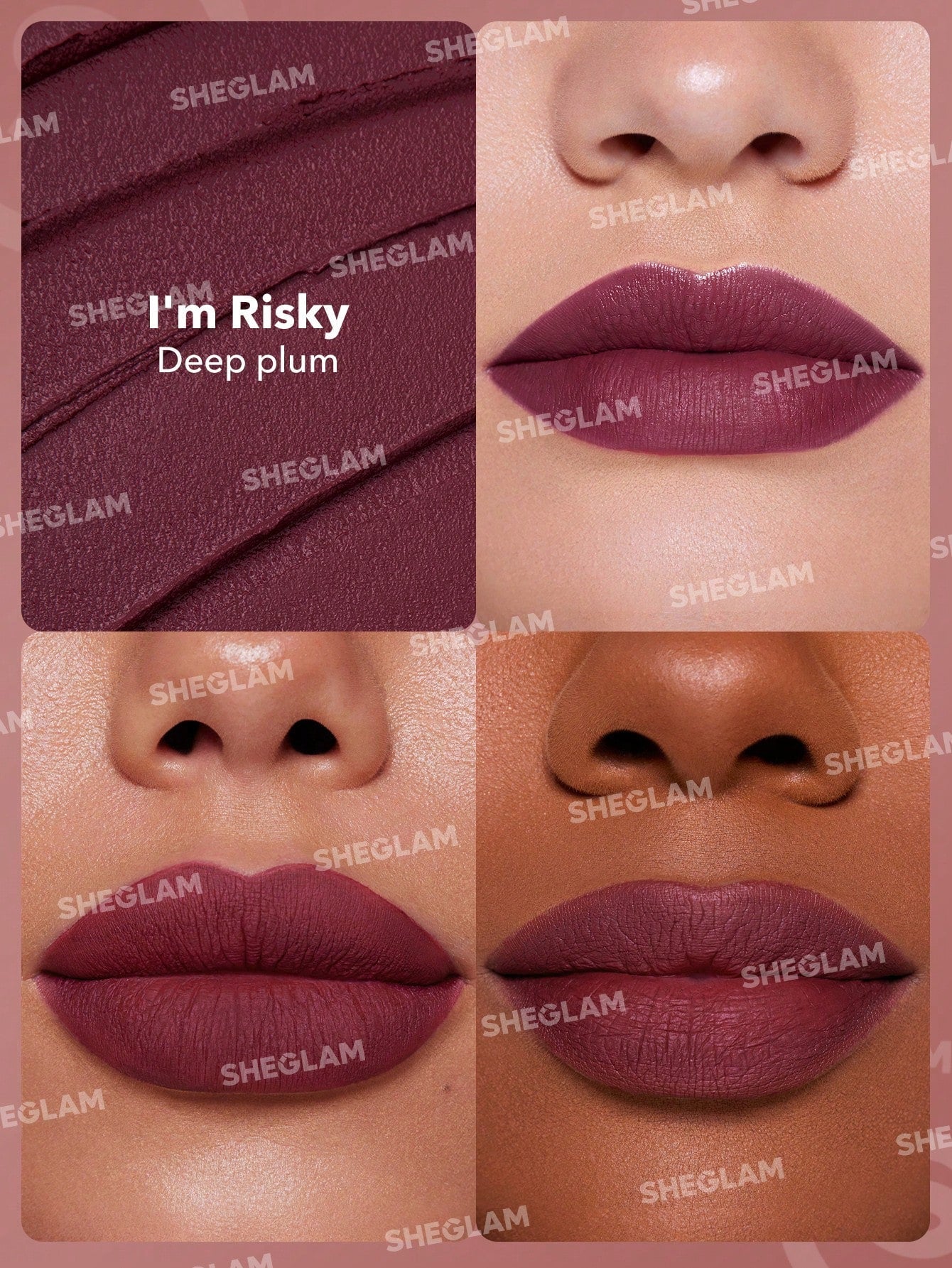 SHEGLAM Dynamatte Boom Long Lasting Matte Lipstick Brown & Purple (FD) - Image 2