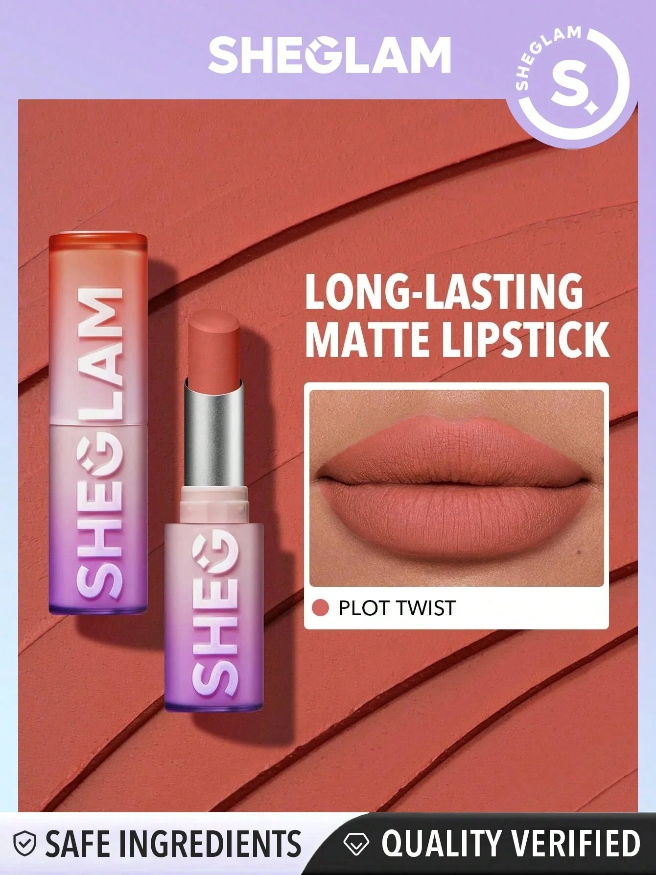 SHEGLAM Dynamatte Boom Long Lasting Matte Lipstick Orange Shades