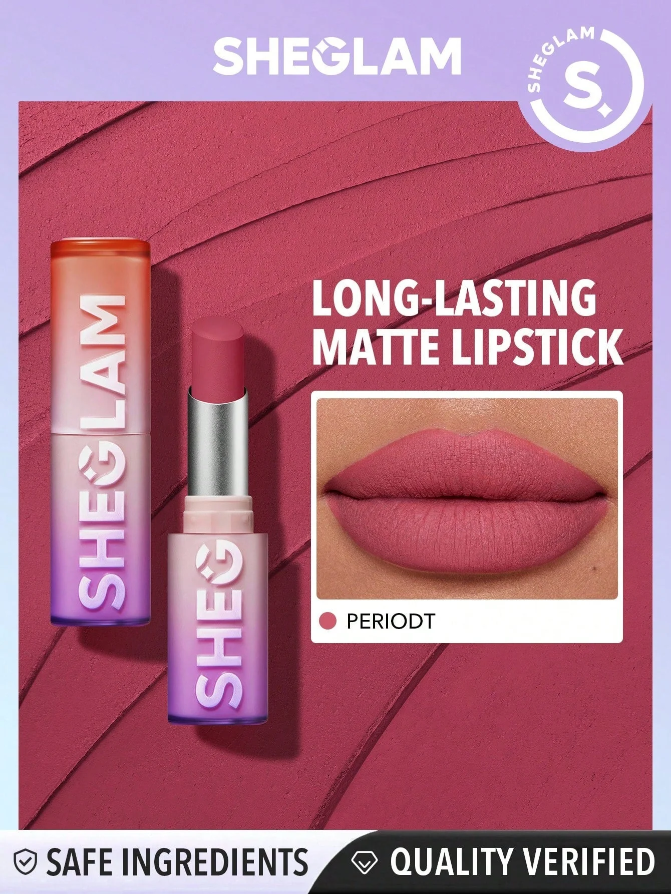 SHEGLAM Dynamatte Boom Long Lasting Matte Lipstick - Pink Shade - Image 9